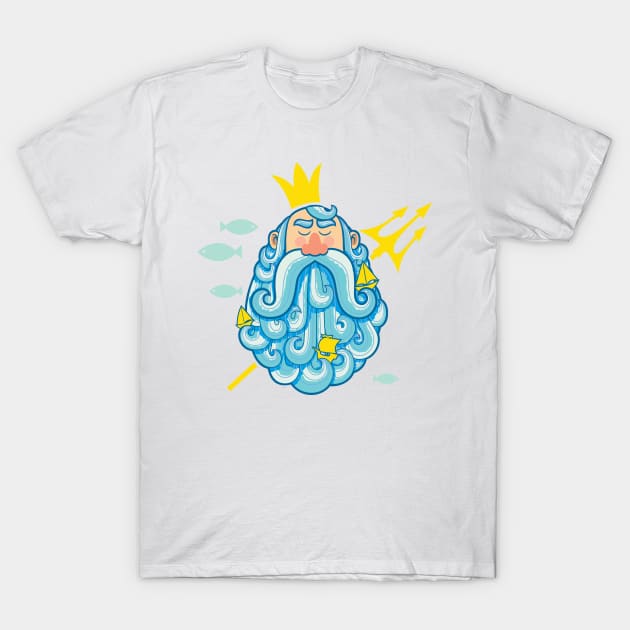 Neptune Portrait T-Shirt by Malchev